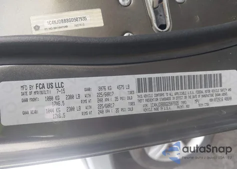 2016 Jeep Compass Sport из США, поврежденный, VIN 1C4NJDBB8GD507935